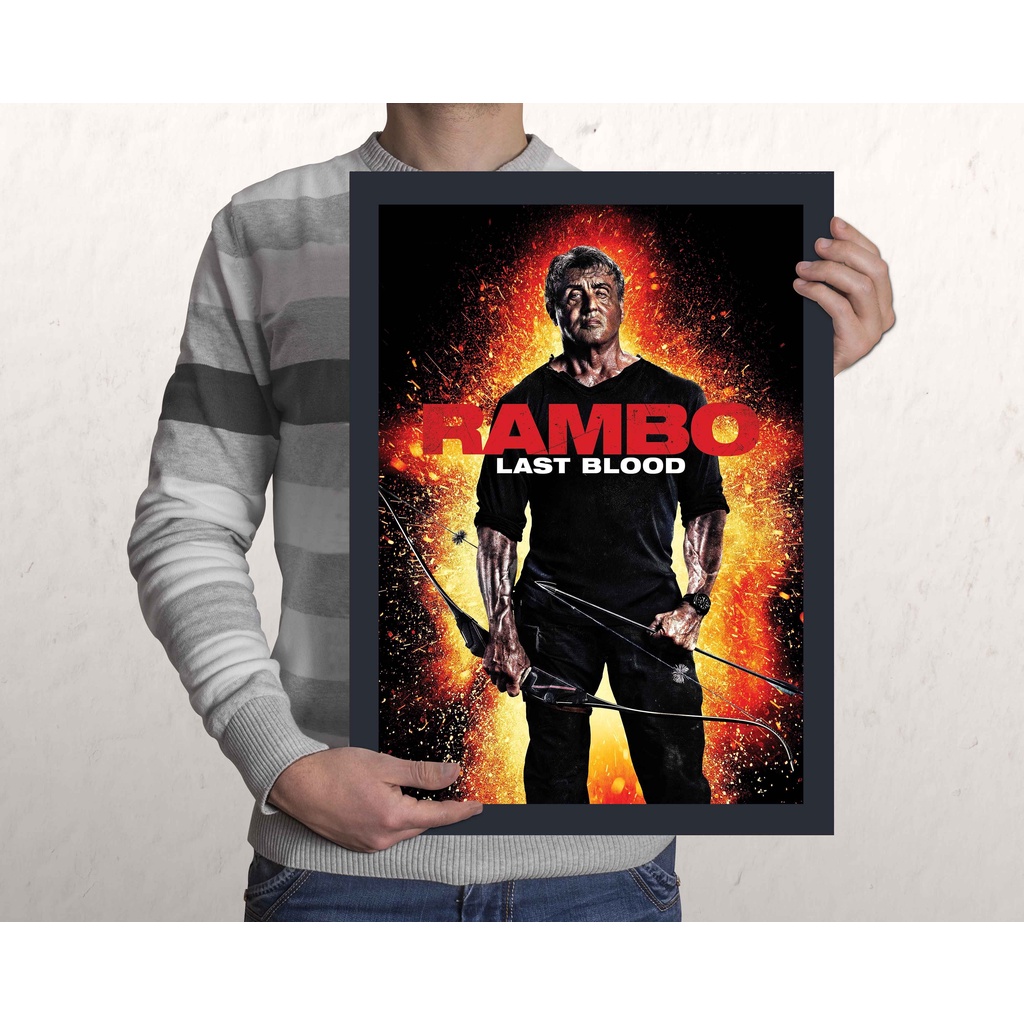Quadro Rambo 1, 2, 3, 4, ou 5 Filme A3 - com Acrílico Na Frente ...