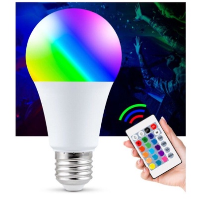 Lâmpada Bulbo Led Rgb 3w/5w/7w/9w/12w/15w Luz Colorida 16 Cores Bivolt ...