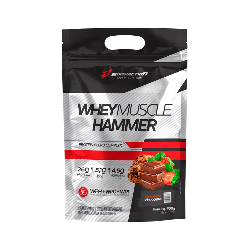 Whey Protein 3w Whey Muscle Hammer 900g Bodyaction Shopee Brasil