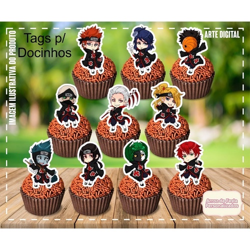 Topo Bolo E Tropper De Doces Naruto Akatsuke Personalizado