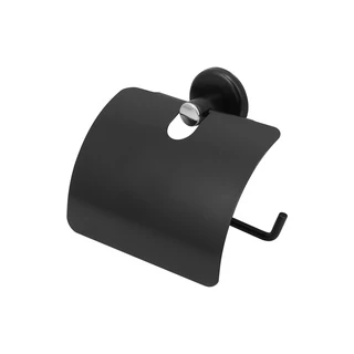 Suporte Papeleira Banheiro Porta Papel Higiênico Inox PRETO FOSCO