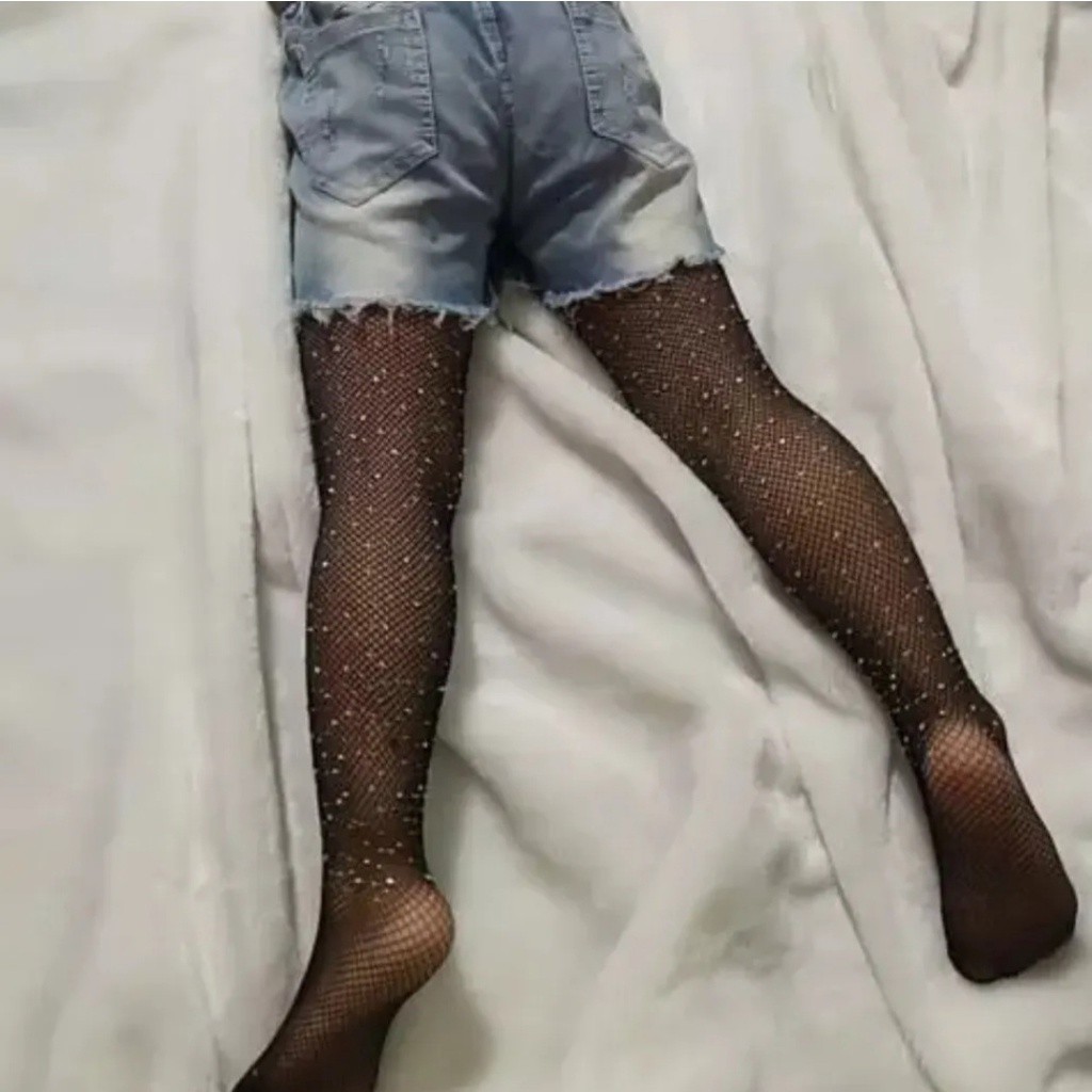 meia calça strass com brilho infantil bebê blogueirinha mini diva atacado |  Shopee Brasil