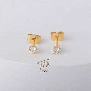 [TBK 18K Gold Cubic Zirconia Stud Earrings Acessórios Para Mulheres 549e