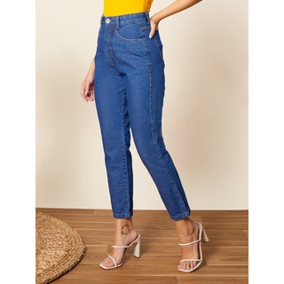 Calça Jeans Básica Tendência y2k Calça Denim Mom Casual - Jeans Claro