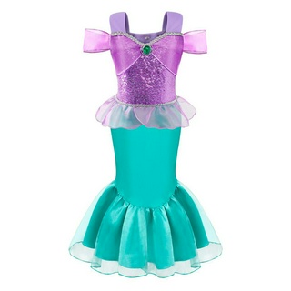 Vestido Infantil Lilás Lavanda Princesa Sofia Jasmine Ariel Tiara Luvas  Fantasia Carnaval Aniversário Temático Princesas Presente Menina Festa Luxo  Rodado