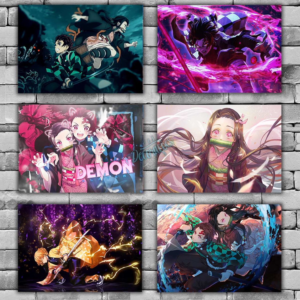 Quadro Metalizado Zenitsu Art Demon Slayer Anime Placa Decorativa Bril