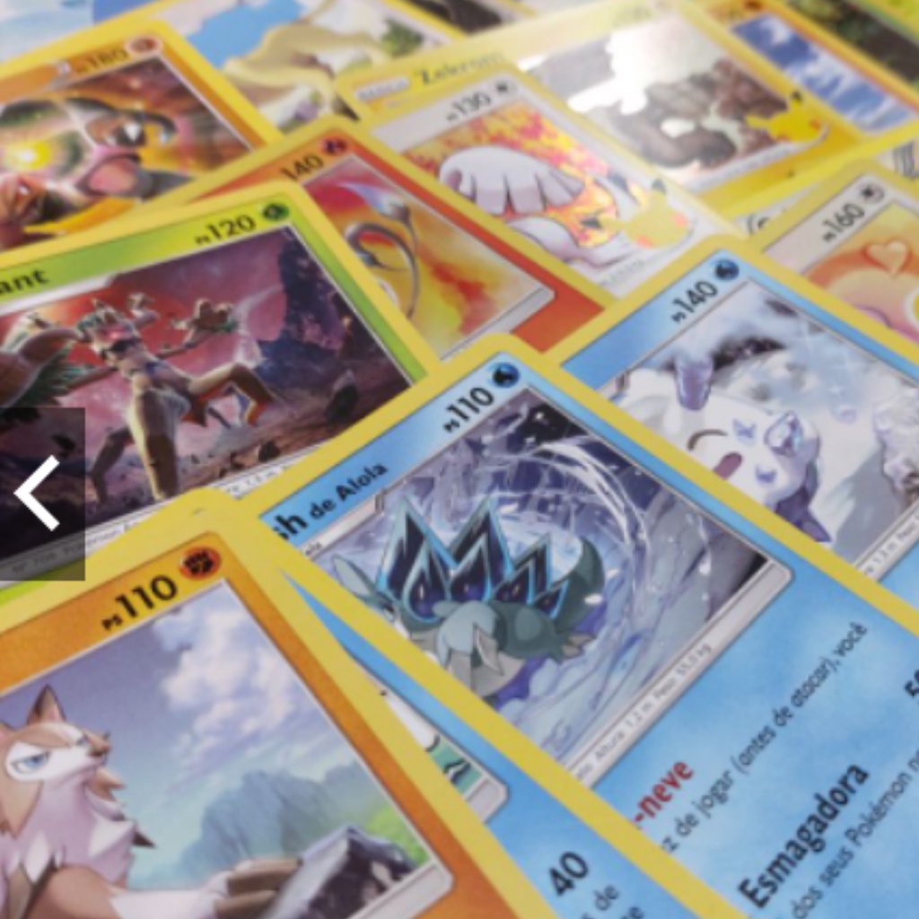Pack 40 Cartinhas Pokémon Folha de Ouro Lendário sem Repetir