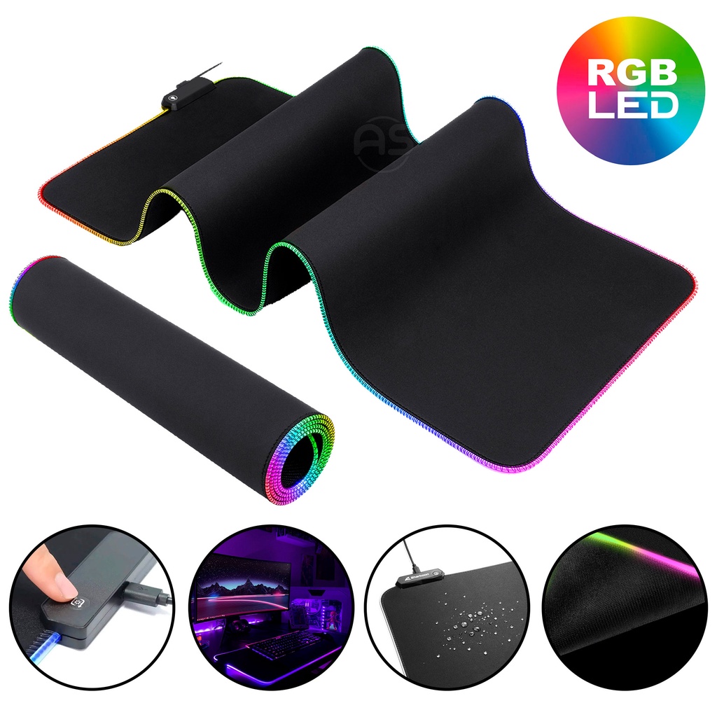 Mouse Pad Gamer 80x30 Cm Borda Led Rgb Bm-791 Usb Cabo 1,8m | Shopee Brasil