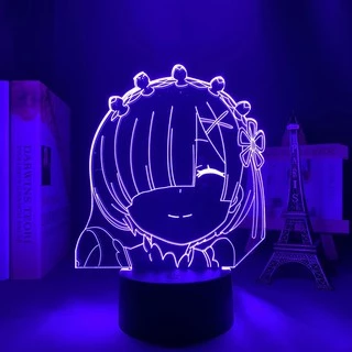 3d Anime Re Zero Lâmpada Starts in Life the World Led Night Light Para Decoração De Noite Presente Rem Luz