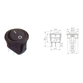 Kit 50 Peças - Chave Gangorra Kcd1-106 On/off 6a 250v 2t Preta