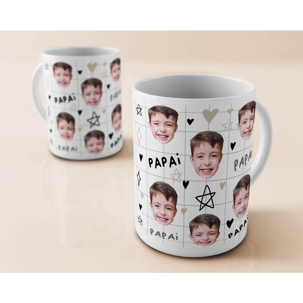 Caneca Papai - rostinhos personalizados - caneca personalizada