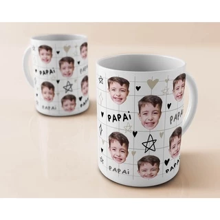 Caneca Papai - rostinhos personalizados - caneca personalizada