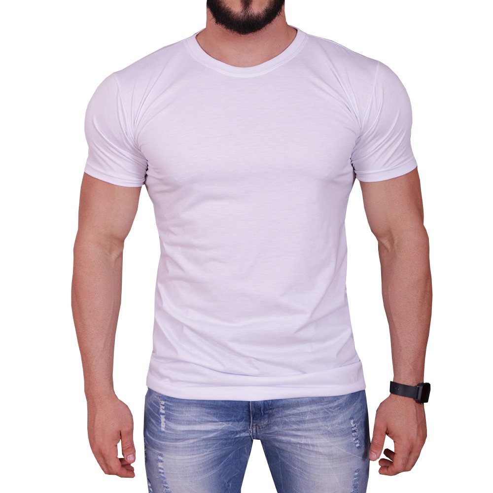 Camiseta masculina longline basica slim fit camisa masculina