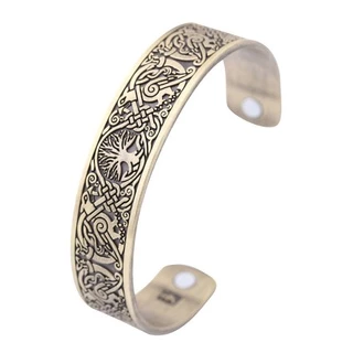Viking Pulseiras Nós De Amor Sem Fim Da Árvore Vida Pássaros Manguito Terapia Magnética Pulseira Homens Jóias De Saúde