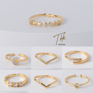 TBK 18K Gold Cubic Zirconia Moda Zircônia Ouro Acessórios De Anel Ajustável Para Mulheres Hipoalergênicas 27R