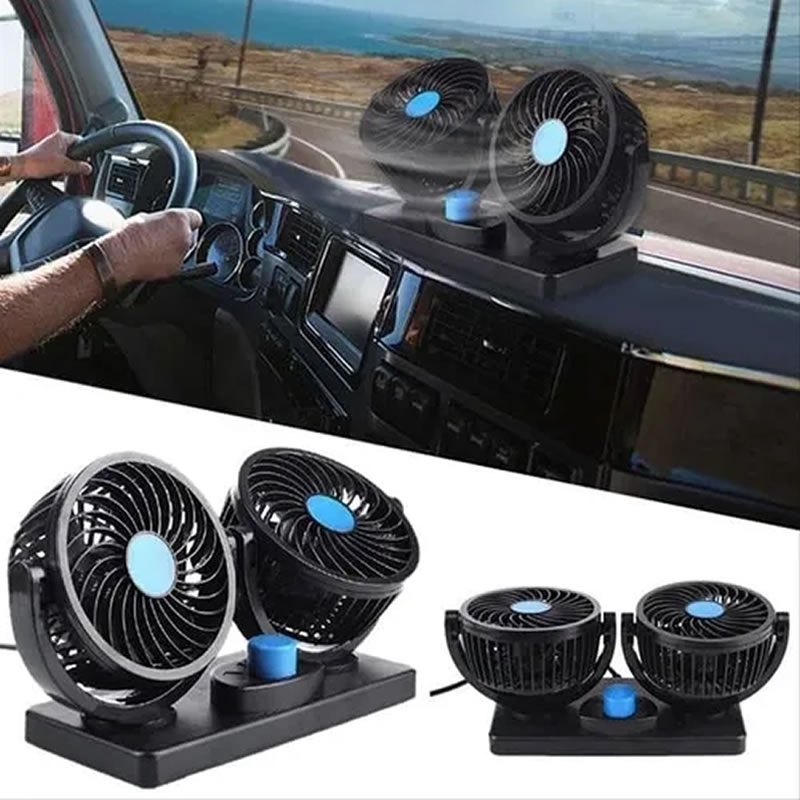 Ventilador Automotivo Duplo Com Ajuste P/ Carro Caminhão 12v | Shopee Brasil