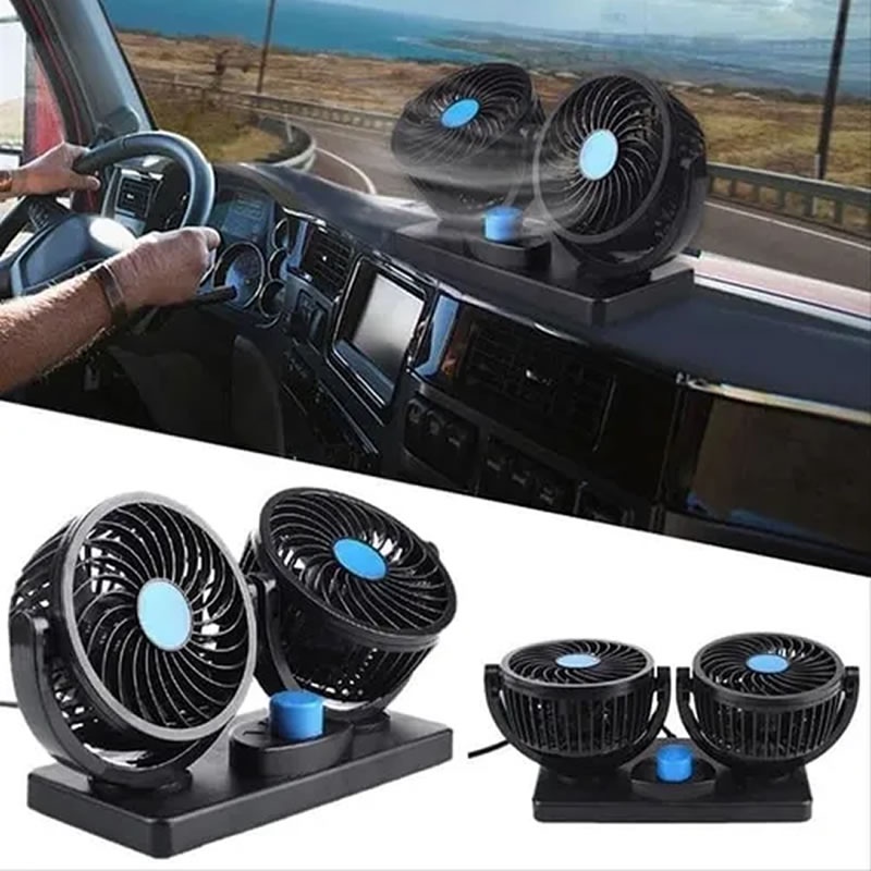 Ventilador Automotivo Duplo Com Ajuste Carro Caminhão 12/24V