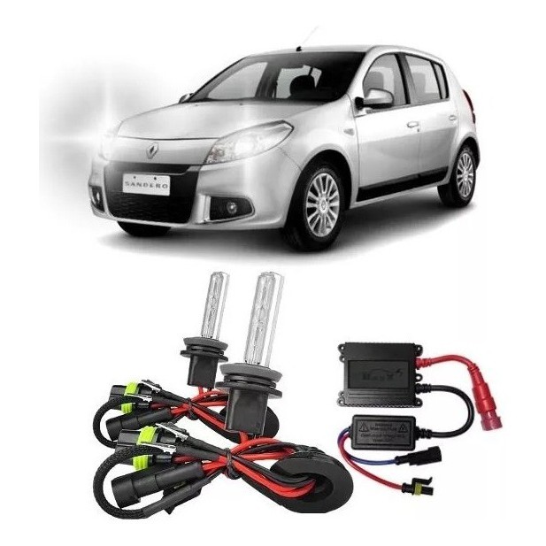 Kit Xenon Renault Sandero 07/14 Farol Baixo Alto H4/2 6000k.