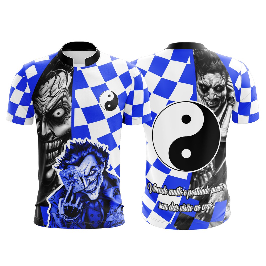 Camisa de quebrada Coringa quadriculado Azul Royal Favela venceu #147 ...