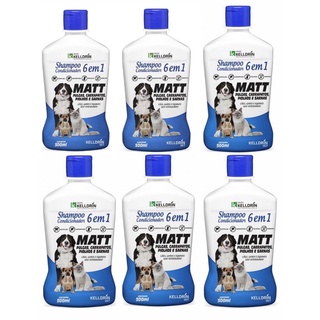 Combo 6 unidades Shampoo Condicionador 6 Em 1 Matt Pulgas Kelldrin anti pulga, carrapato e piolho
