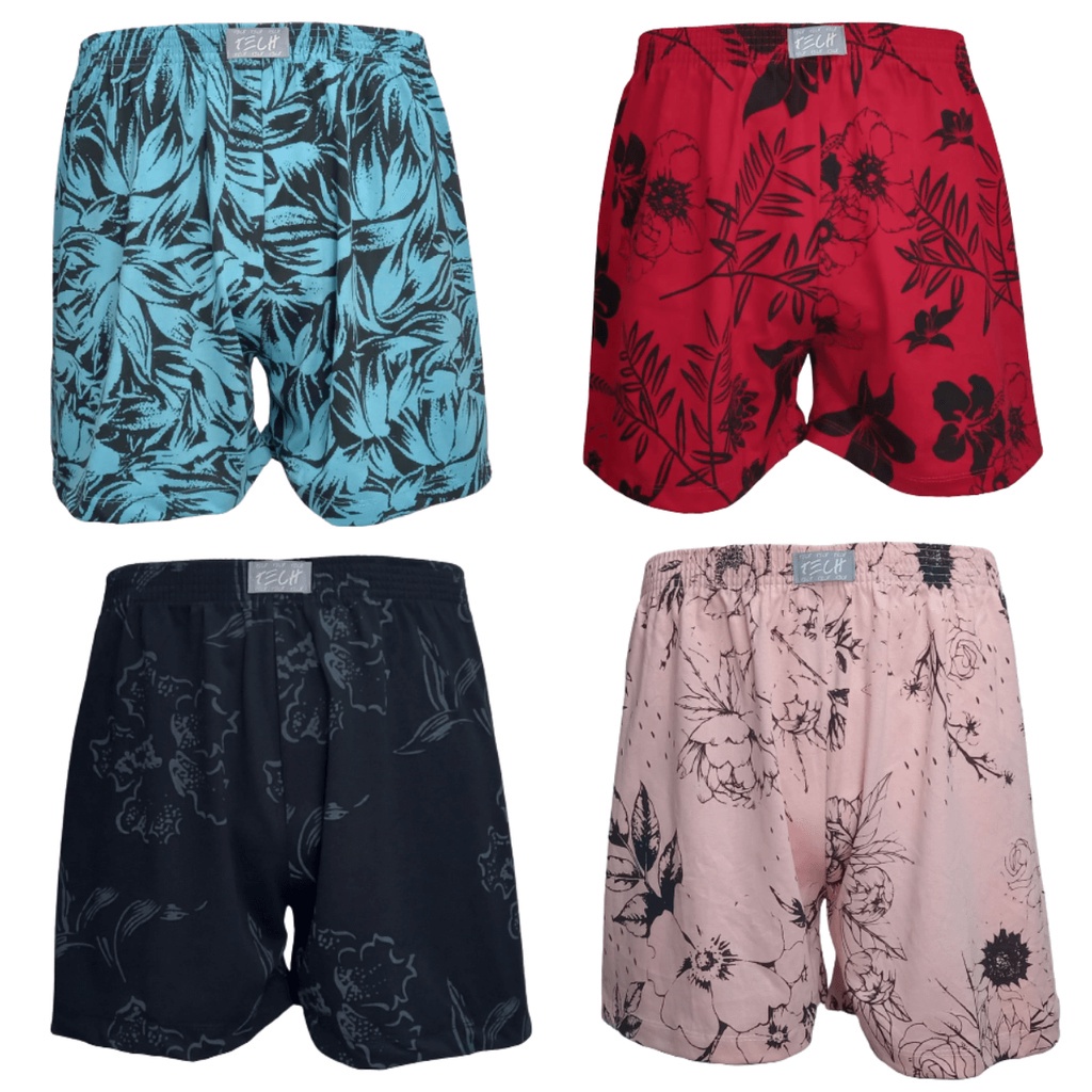 Cueca Samba Canção Estampada Kit Com 10 Short de Ficar em Casa Dormir Pijama Masculino Algodão Plus Size