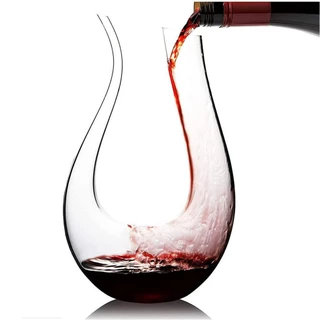 Decanter de Cristal em U - Decantador para Vinho Tinto
