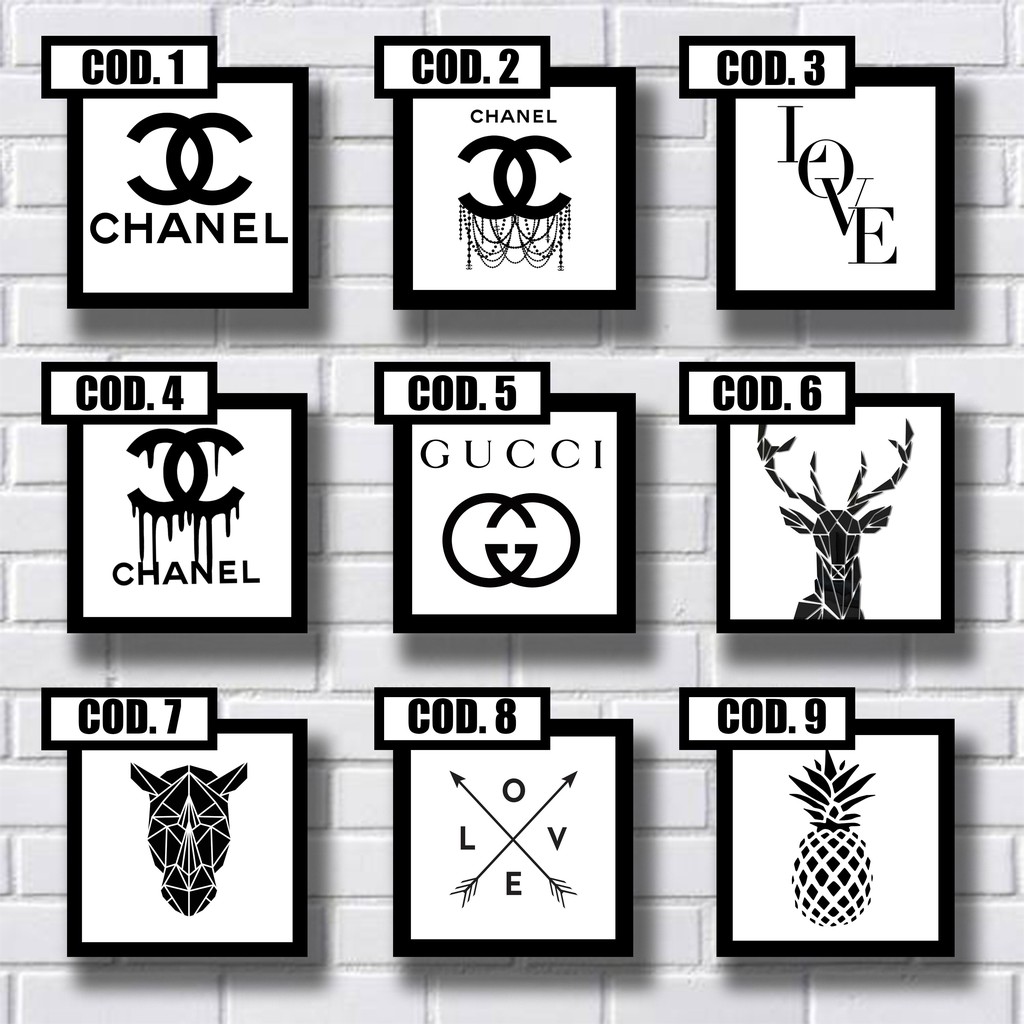 01 Placa Decorativa Preta e Branca 20X20cm | Shopee Brasil
