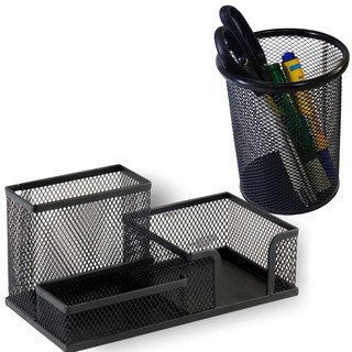 Kit Escritório Organizador Porta Treco Lápis Caneta, Clips e Papel + Organizador Lápis