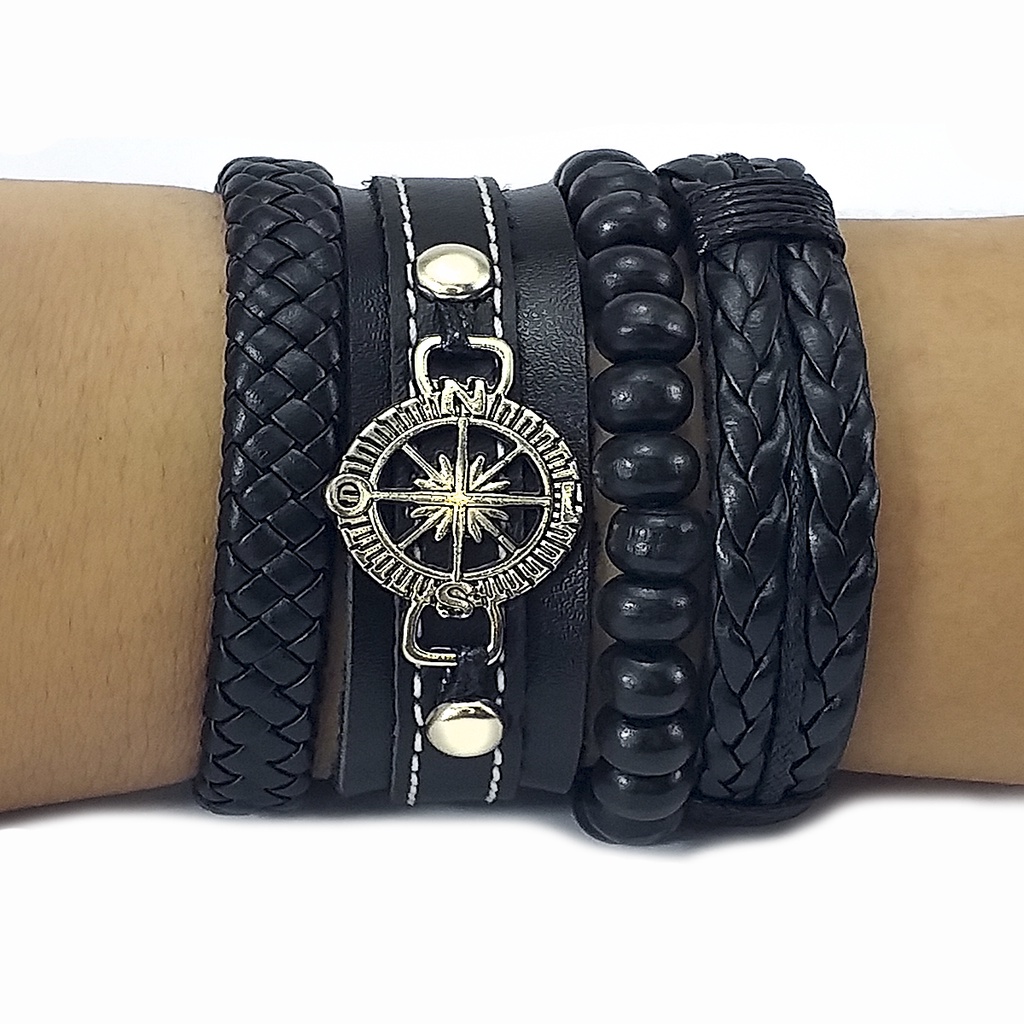 Pulseira masculino/femenino BÚSSOLA kits c/4 peças reguláveis.