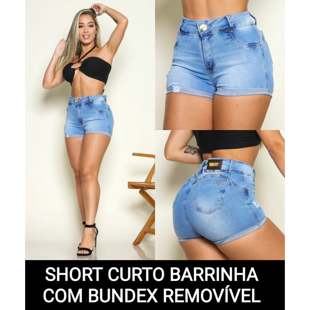 Short jeans levanta bumbum. - produtos nacionais e importados com precinho  mais baixos para você
