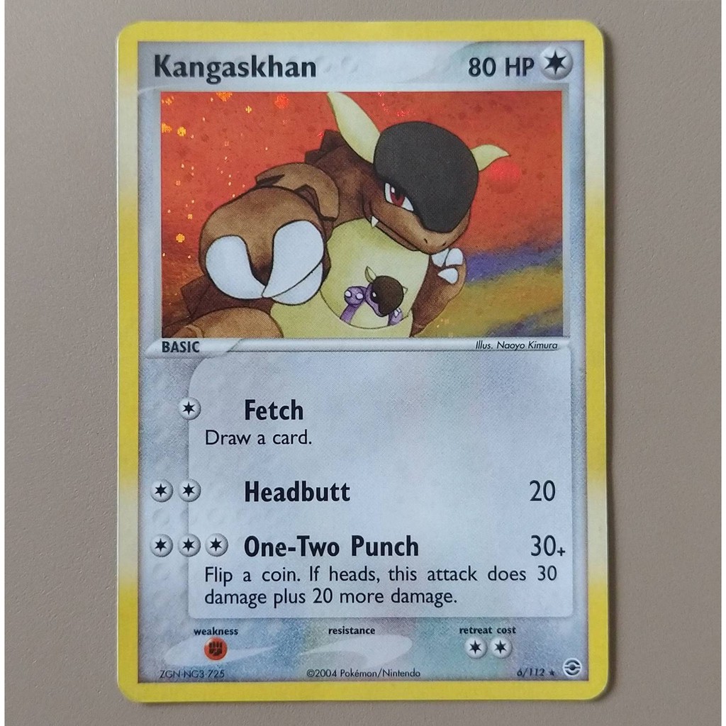 Carta Antiga Pokemon Kangaskhan 6/112 Holo Rare Ex Fire Red & Leaf