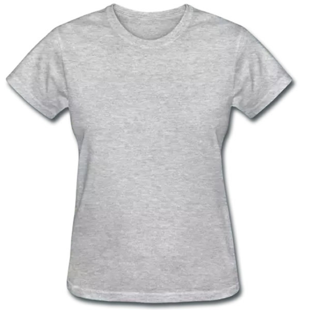 Camiseta Feminina T-Shirt Básica Lisa Cinza Mescla