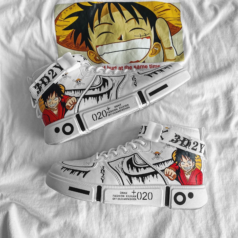 Tênis Masculino Da Moda Anime One Piece Luffy