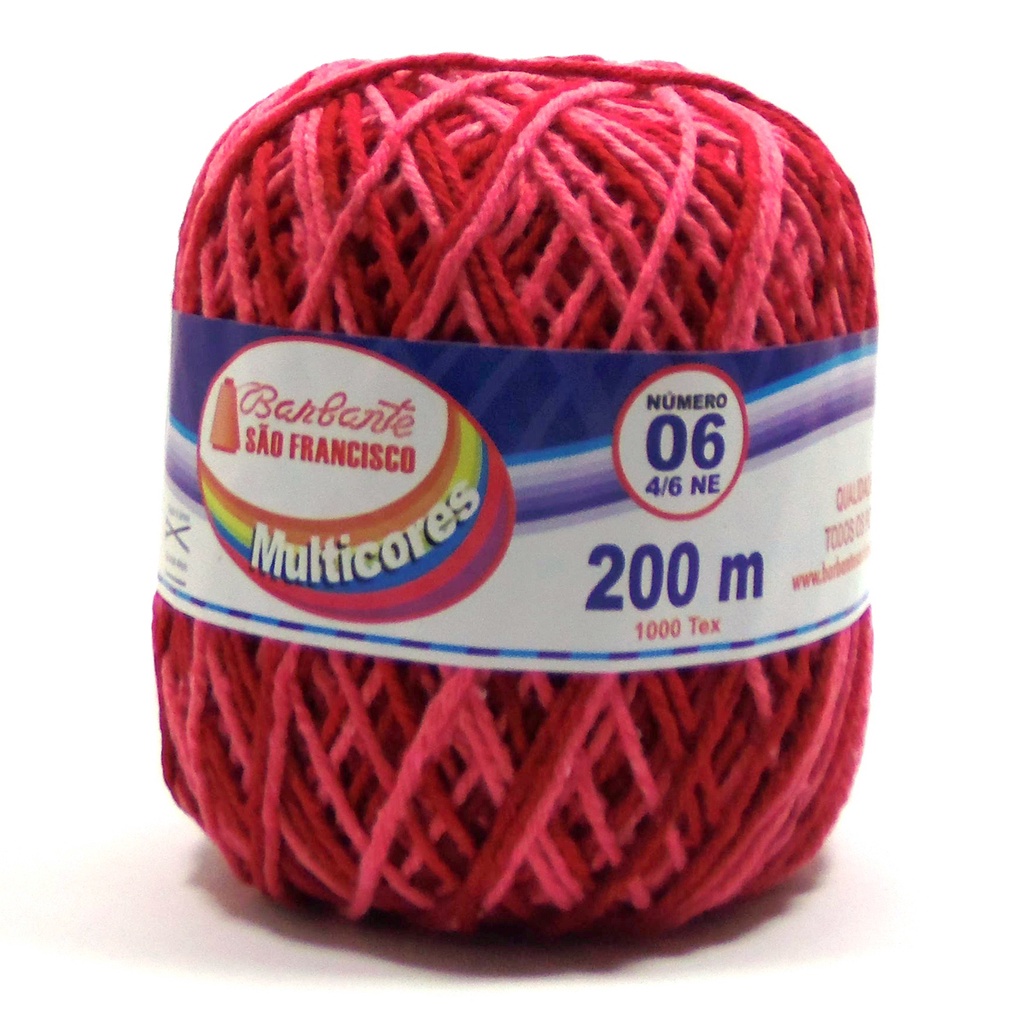 Barbante Multicores 200m N°06 São Francisco-CROCHÊ-TAPETES-SOUPLÁS