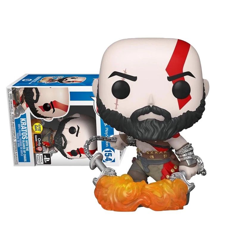Boneco Funko Pop Game Series Kratos Machado e Blades of chaos God Of