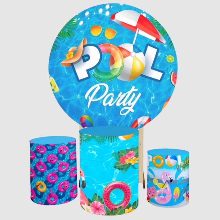 Kit Festa Redondo Pool Party - Decoração Infantil