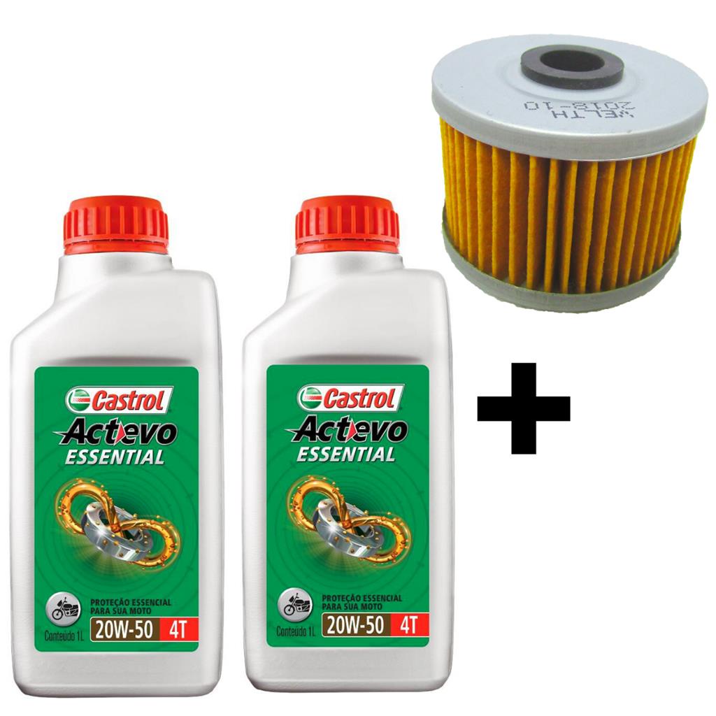 2 Oleo Castrol Moto 20w50 Sl Mineral 1l + Filtro Cbx Twister Shopee