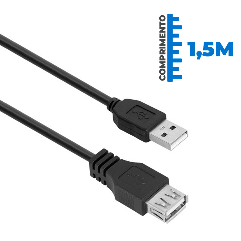 Cabo usb extensor USB 2.0 Extensor Macho Fêmea | Shopee Brasil
