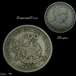 Moeda antiga 400 réis 1901 - Brasil