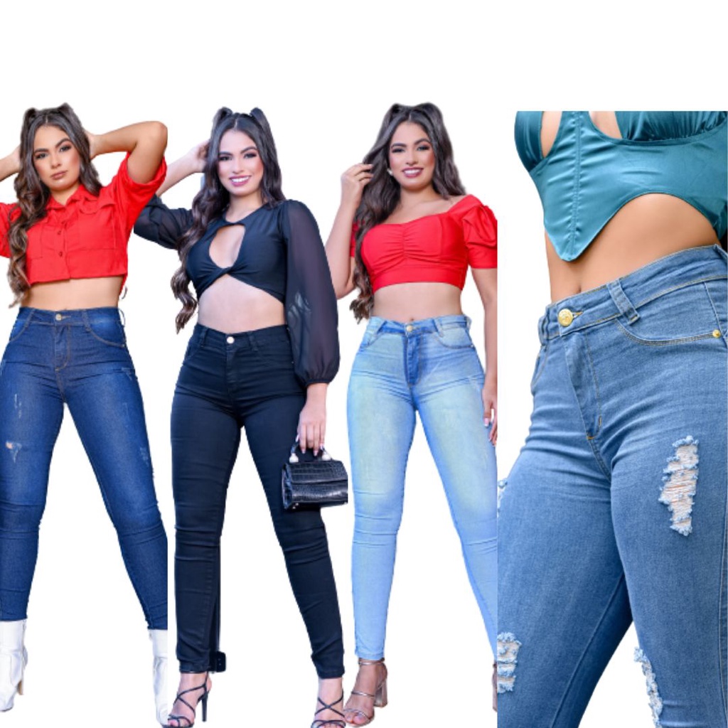 Calça jeans feminina hot sale 3 por 100