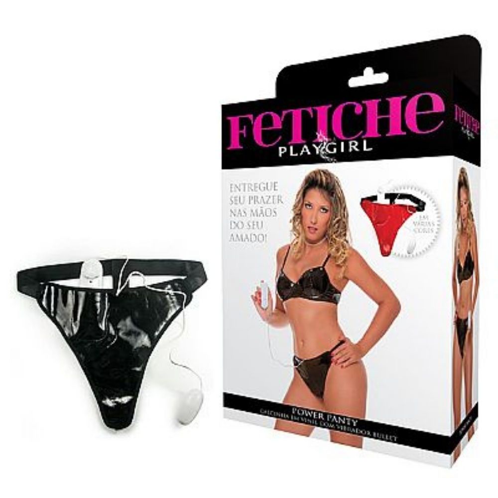 Calcinha Em Vinil Com Vibrador Bullet - Power Panty Playgirl