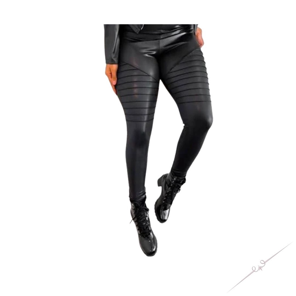 Cirre Legging Lunender Calça Legging Preta Malha Cirre Lateral
