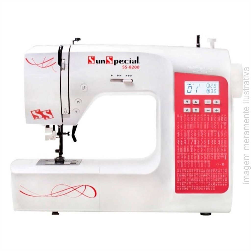 MÁQUINA DOMESTICA SUN SPECIAL 200 PONTOS SS8200 RED BIVOLT