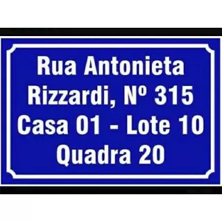 Placa De Endereço Residencial 40x25cm
