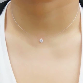 Gargantilha Colar Ponto De Luz Com Pedra Zircônia / Colar Com Cordão Transparente Fashion / Colar lindíssimo / COLAR FEMININO Sofisticado/ Peça Já o Seu! / Envio Imediato.