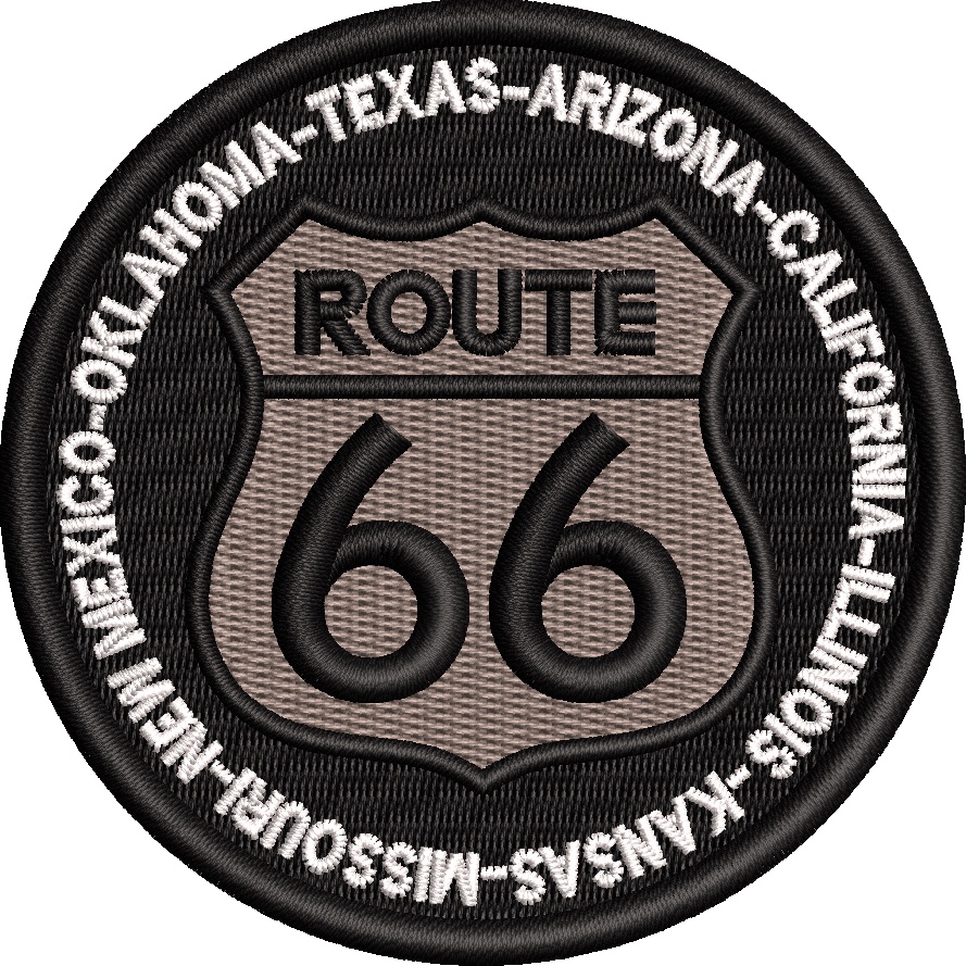 Patch Bordado Brasão Lendária Rota/Route 66 Moto Clube Tamanho 7,5cm x ...