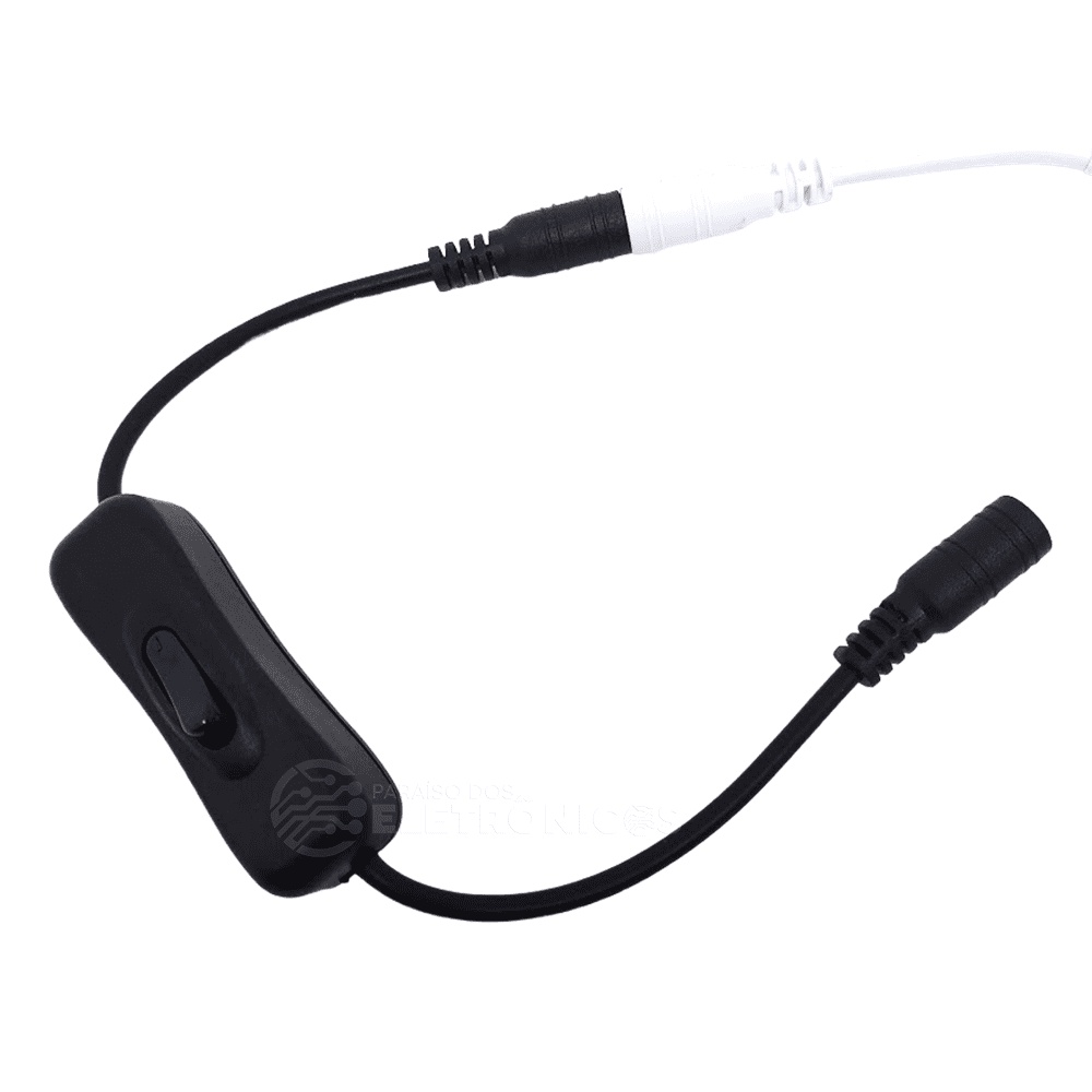 Interruptor Liga Desliga Para Câmera De Segurança CFTV Conector-p4 De 5v/12v Com 30cm 304LV