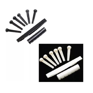 Kit 6 Pinos Rastilho Nut Pestana Violão Pino Branco Ou Preto