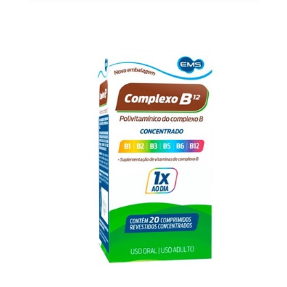 Complexo B Concentrado 20 Comprimidos EMS | Shopee Brasil