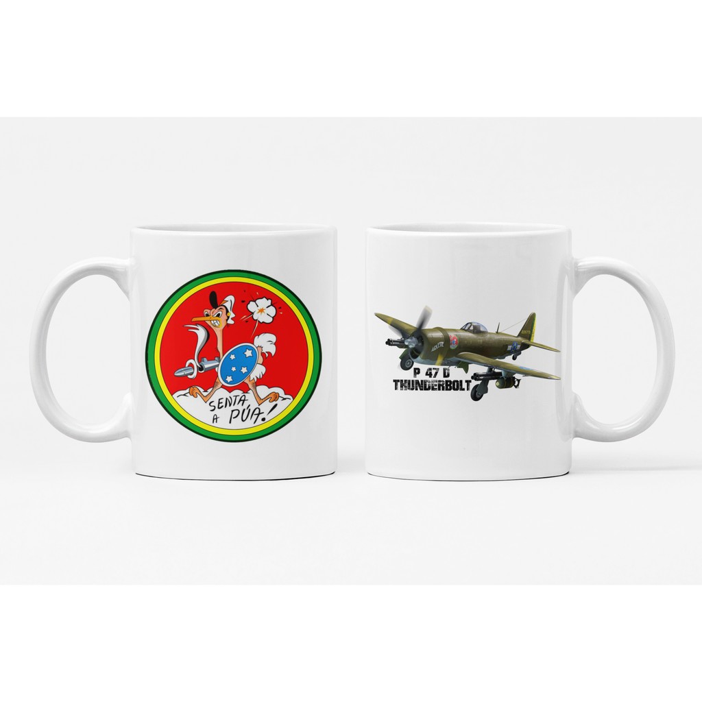 Caneca De Cerâmica Senta Pua Fab Força Aérea P-47 | Shopee Brasil